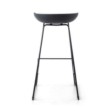 tabouret de bureau noir tabouret pietement luge en metal simil cuir sans accoudoirs 8