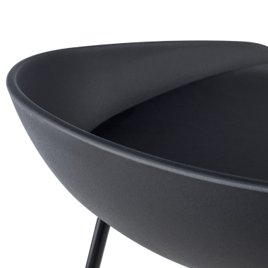 tabouret de bureau noir tabouret pietement luge en metal simil cuir sans accoudoirs 9