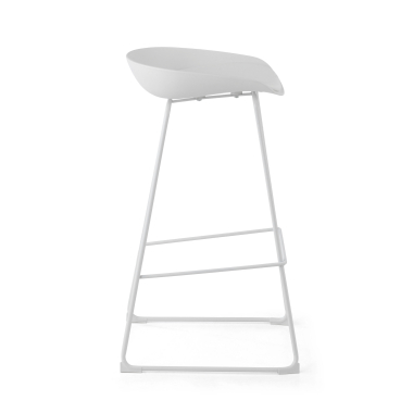tabouret de bureau blanc tabouret pietement luge en metal simil cuir sans accoudoirs 4
