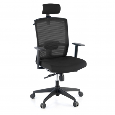 chaise ergonomique noir structure noire appui tete maille accoudoirs reglables 1d soutien lombaire appui tete 1