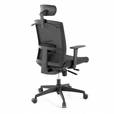 chaise ergonomique noir structure noire appui tete maille accoudoirs reglables 1d soutien lombaire appui tete 6