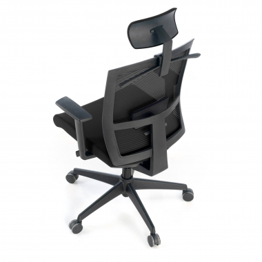 chaise ergonomique noir structure noire appui tete maille accoudoirs reglables 1d soutien lombaire appui tete 5