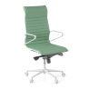 Fauteuil de bureau design Cagliari, structure blanche, dossier haut, éco-cuir