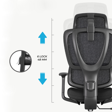 chaise ergonomique noir essenza maille accoudoirs reglables 3d double soutien lombaire appui tete 11