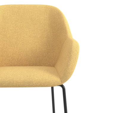 chaise visiteur jaune structure pietement luge tissu accoudoirs rembourres 5