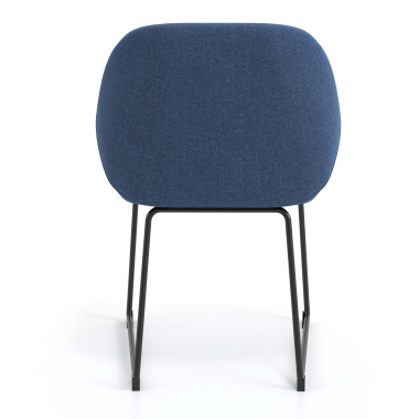 chaise visiteur bleu structure pietement luge tissu accoudoirs rembourres 6