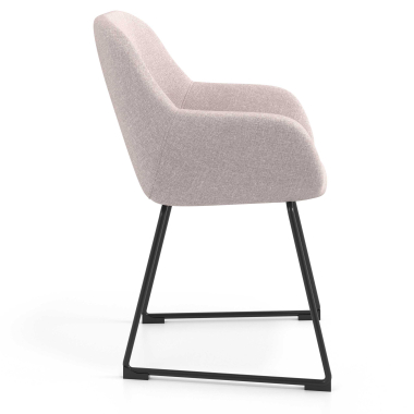 chaise visiteur beige structure pietement luge tissu accoudoirs rembourres 3