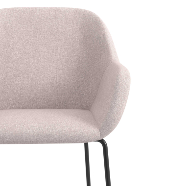 chaise visiteur beige structure pietement luge tissu accoudoirs rembourres 5