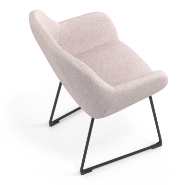 chaise visiteur beige structure pietement luge tissu accoudoirs rembourres 7
