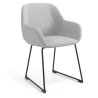 Chaise de conférence Greta, 4 pieds, accoudoirs rembourrés