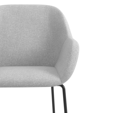 chaise visiteur gris clair structure pietement luge tissu accoudoirs rembourres 5