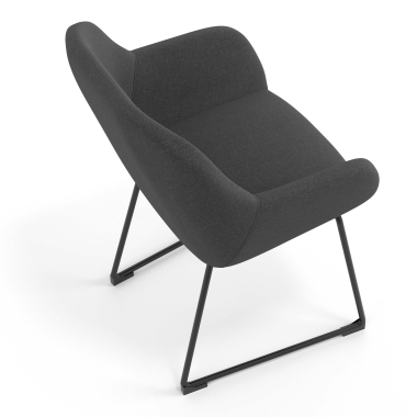 chaise visiteur anthracite structure pietement luge tissu accoudoirs rembourres 7