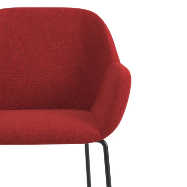 chaise visiteur rouge structure pietement luge tissu accoudoirs rembourres 5