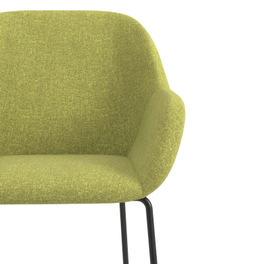 chaise visiteur vert structure pietement luge tissu accoudoirs rembourres 5