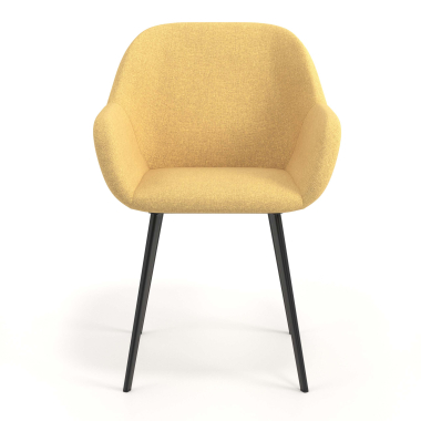 chaise visiteur jaune 4 pattes tissu accoudoirs rembourres 4