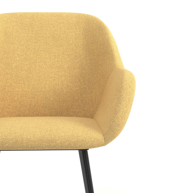 chaise visiteur jaune 4 pattes tissu accoudoirs rembourres 5