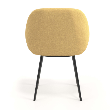chaise visiteur jaune 4 pattes tissu accoudoirs rembourres 6