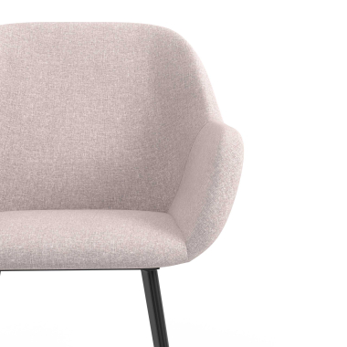 chaise visiteur noir beige 4 pattes tissu accoudoirs rembourres 5