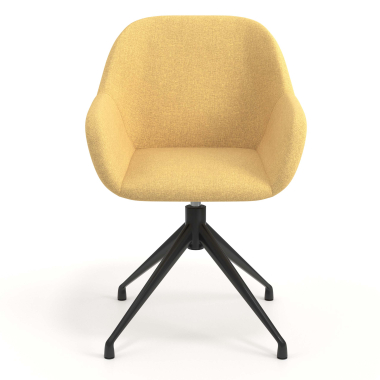 chaise de reunion noir jaune pivotante tissu accoudoirs rembourres 4