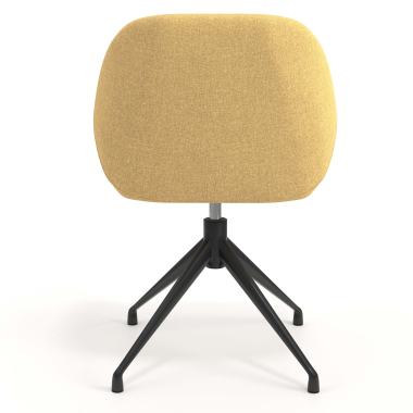chaise de reunion noir jaune pivotante tissu accoudoirs rembourres 6