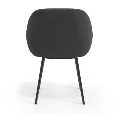 chaise visiteur noir anthracite 4 pattes tissu accoudoirs rembourres 6