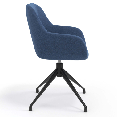 chaise de reunion noir bleu pivotante tissu accoudoirs rembourres 3