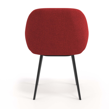 chaise visiteur noir rouge 4 pattes tissu accoudoirs rembourres 6