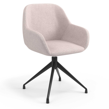 chaise de reunion noir beige pivotante tissu accoudoirs rembourres 1