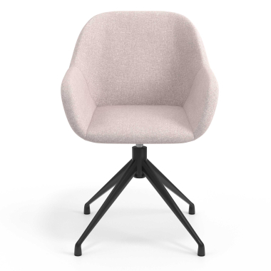 chaise de reunion noir beige pivotante tissu accoudoirs rembourres 4