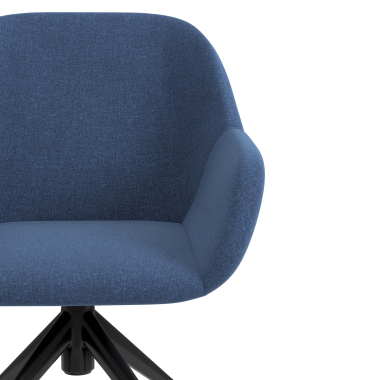 chaise de reunion noir bleu giratoire avec roulettes tissu accoudoirs rembourres 5
