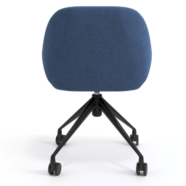 chaise de reunion noir bleu giratoire avec roulettes tissu accoudoirs rembourres 6