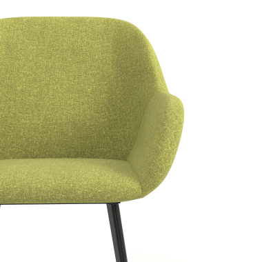 chaise visiteur noir vert 4 pattes tissu accoudoirs rembourres 5