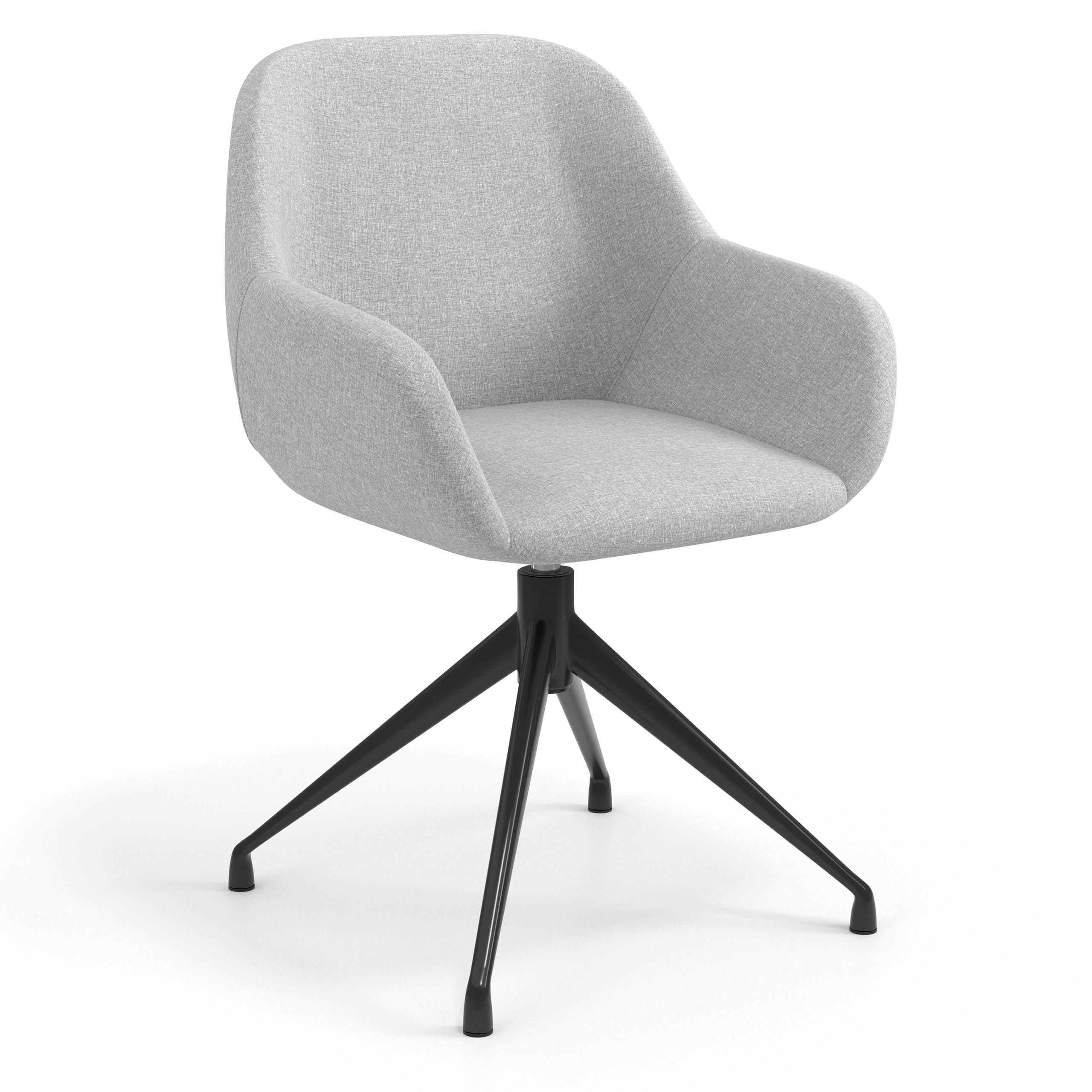 Chaise de réunion rembourrée Greta, base en aluminium