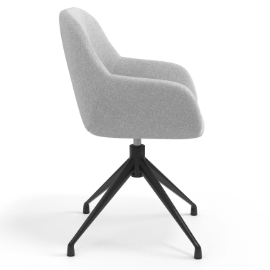 chaise de reunion gris clair pivotante tissu accoudoirs rembourres 3