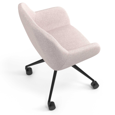 chaise de reunion noir beige giratoire avec roulettes tissu accoudoirs rembourres 7