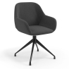 Chaise de réunion rembourrée Greta, base en aluminium