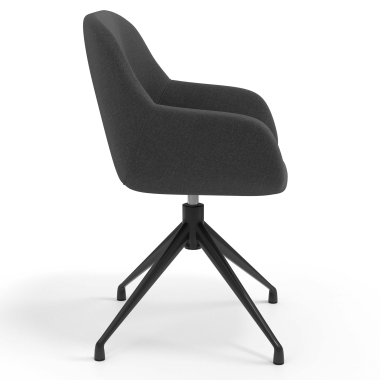 chaise de reunion noir anthracite pivotante tissu accoudoirs rembourres 3