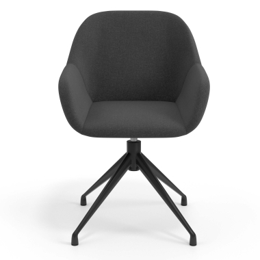 chaise de reunion noir anthracite pivotante tissu accoudoirs rembourres 4