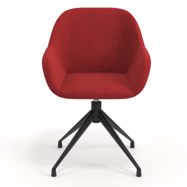 chaise de reunion noir rouge pivotante tissu accoudoirs rembourres 4