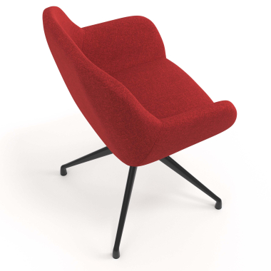 chaise de reunion noir rouge pivotante tissu accoudoirs rembourres 7