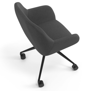 chaise de reunion noir anthracite giratoire avec roulettes tissu accoudoirs rembourres 7