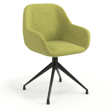 chaise de reunion noir vert pivotante tissu accoudoirs rembourres 1