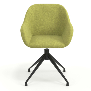 chaise de reunion noir vert pivotante tissu accoudoirs rembourres 4