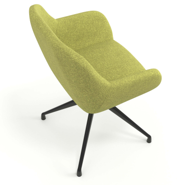 chaise de reunion noir vert pivotante tissu accoudoirs rembourres 7