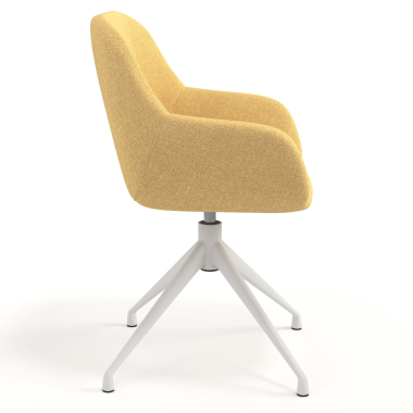 chaise de reunion blanc jaune pivotante tissu accoudoirs rembourres 3