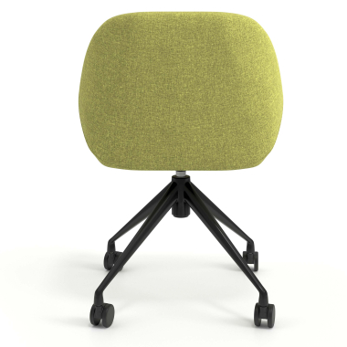 chaise de reunion noir vert giratoire avec roulettes tissu accoudoirs rembourres 6