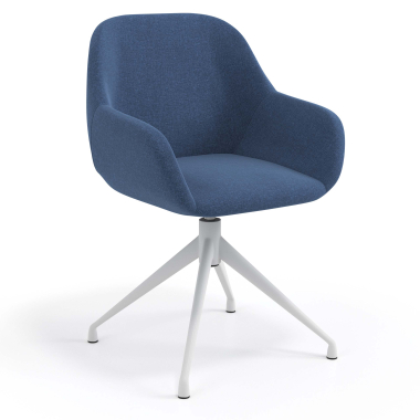 chaise de reunion blanc bleu pivotante tissu accoudoirs rembourres 1