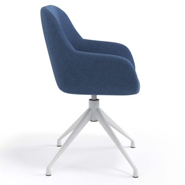 chaise de reunion blanc bleu pivotante tissu accoudoirs rembourres 3