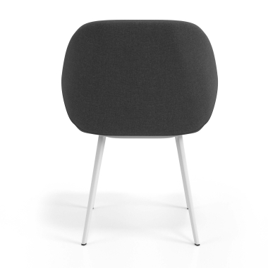 chaise visiteur blanc anthracite 4 pattes tissu accoudoirs rembourres 6