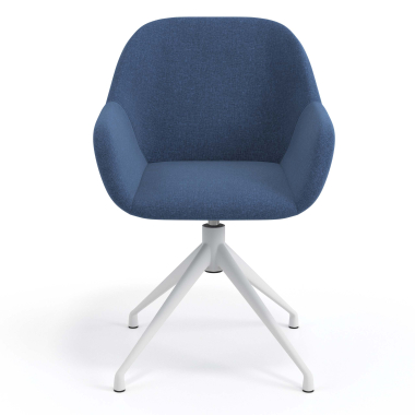 chaise de reunion blanc bleu pivotante tissu accoudoirs rembourres 4